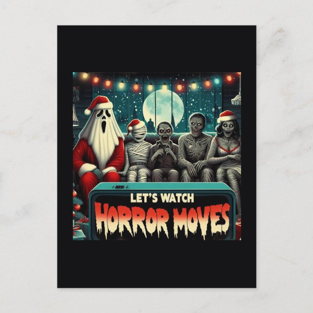 Postal Navidades películas de terror Santa Ghost (Anverso)