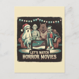 Postal Navidades Películas de terror Santa Ghost Mummy We
