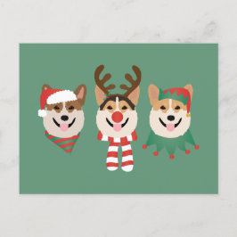 Postal Navidades Pembroke Welsh Corgi Dogs