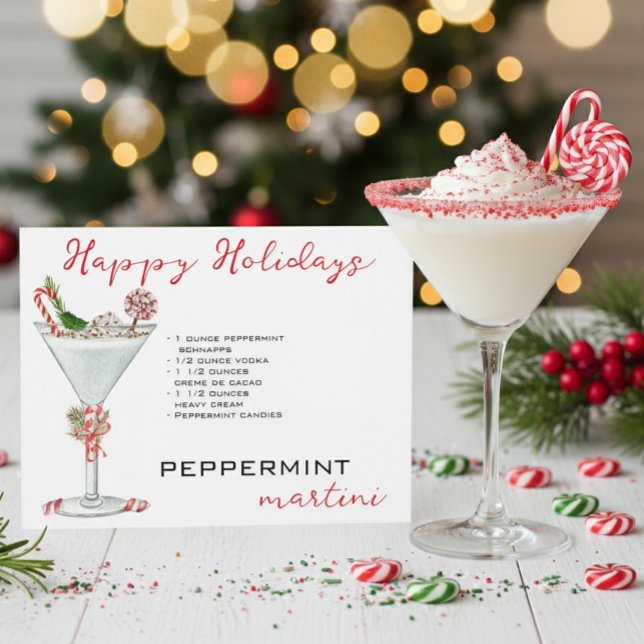 Postal Navidades Peppermint Martini Cocktail Receta (Subido por el creador)