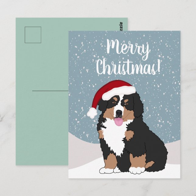 Postal Navidades Perro de montaña Bernés (Anverso / Reverso)