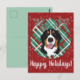 Postal Navidades Perro de montaña Bernese