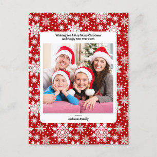 Postal Navidades Personalizado del patrón del copo de nie