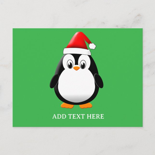 Postal Navidades Personalizados de Cute Penguin Personali (Anverso)