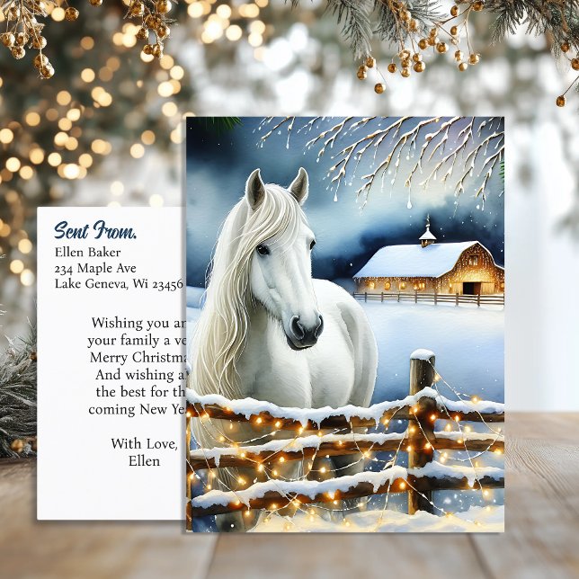 Postal Navidades personalizados de la granja de caballos  (Subido por el creador)
