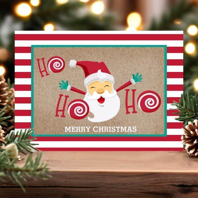 Postal Navidades personalizados de Peppermint de Santa Cl (Subido por el creador)