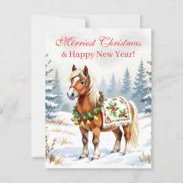 Postal Navidades personalizados de Shetland Pony