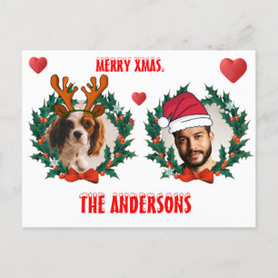 Postal Navidades personalizados enfrentan a renos cortado