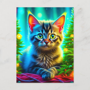 Postal Navidades personalizados gatitos y árboles de Navi