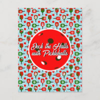 Navidades Pickleball Red Green Blue Snowflakes