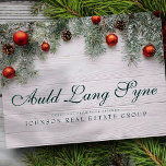 Postal Navidades Pine Cones | Auld Lang Syne Greeting<br><div class="desc">El logotipo de su empresa se puede añadir aquí: http://www.zazzle.com/store/selectpartysupplies</div>
