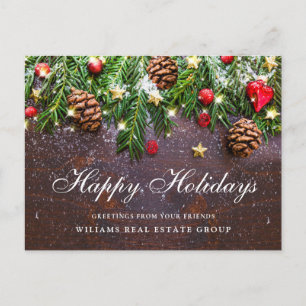 Postal Navidades Pine Cones Saludos Corporativos De Festi