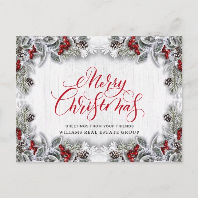 Postal Navidades Pine Cones Saludos Corporativos De Festi (Anverso)