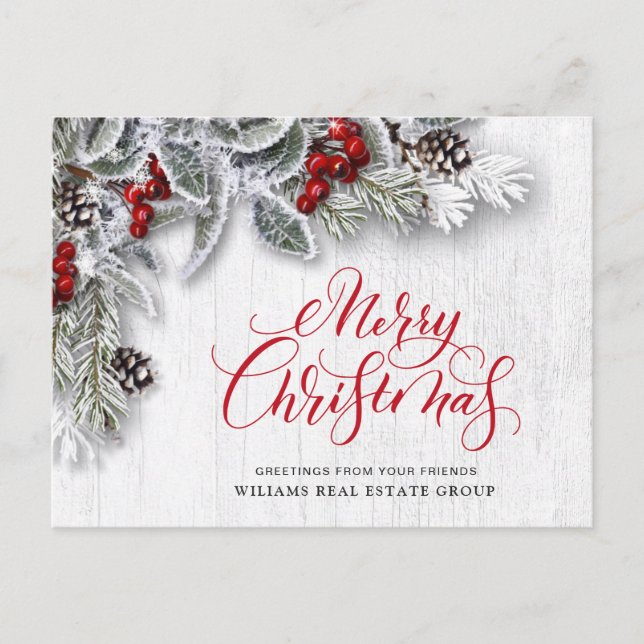 Postal Navidades Pine Cones Saludos Corporativos De Festi (Anverso)