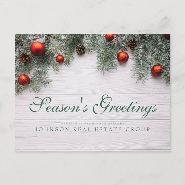 Postal Navidades Pine Cones | Saludos de temporada (Anverso)