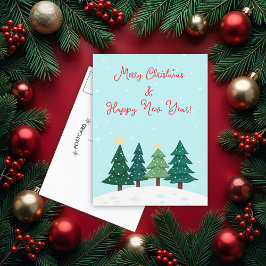Postal Navidades Pine Forest Tree Feliz Navidad