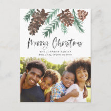 Navidades Pinecone acuarela foto de vacaciones