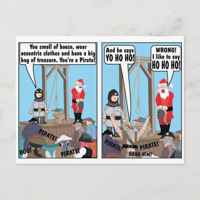 POSTAL NAVIDADES PIRATE CHISTE (Anverso)