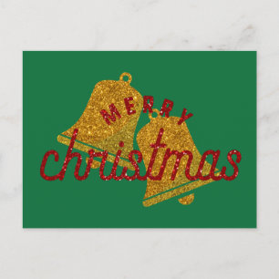 Postal Navidades purpurinas Bells