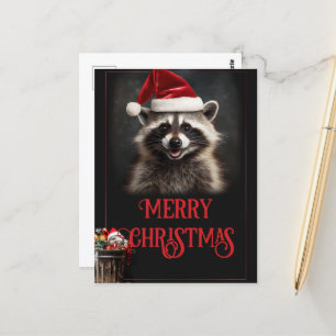 Postal Navidades Raccoon