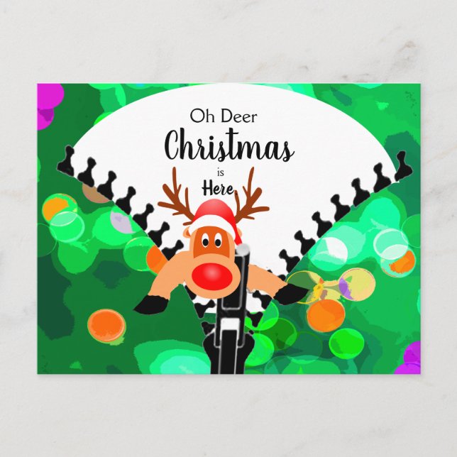 Postal Navidades Reindeer Fun Holiday Personal (Anverso)