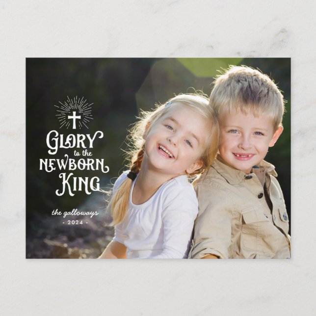 Postal Navidades religiosos: fotografía completa sobre la (Anverso)