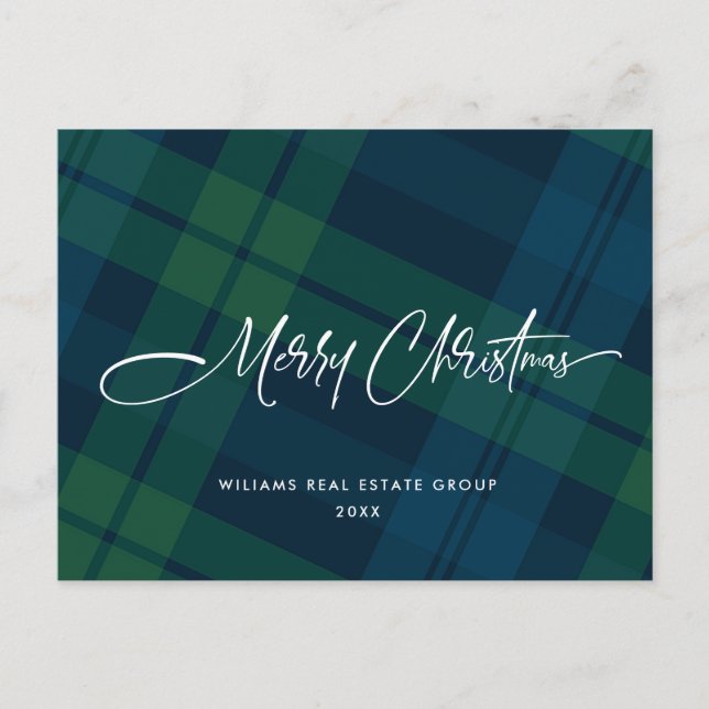 Postal Navidades retro celebran feriado de bienvenida cor (Anverso)