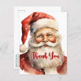 Postal Navidades Retro Santa Claus Gracias