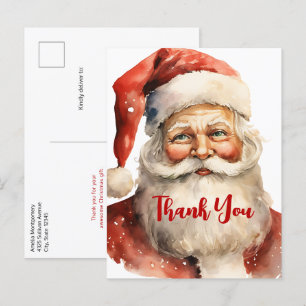Postal Navidades Retro Santa Claus Gracias