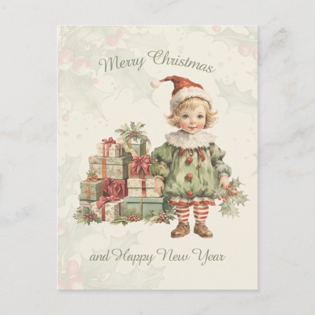 Postal Navidades Retro Vintage (Anverso)