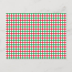 Postal Navidades Rojo verde blanco cuadrado patrón vacaci