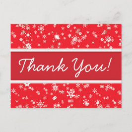 Postal Navidades rojos copos de nieve de invierno gracias