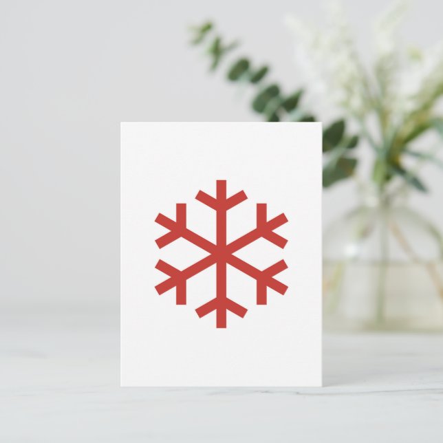 Postal Navidades rojos Snowflake (Anverso de pie)