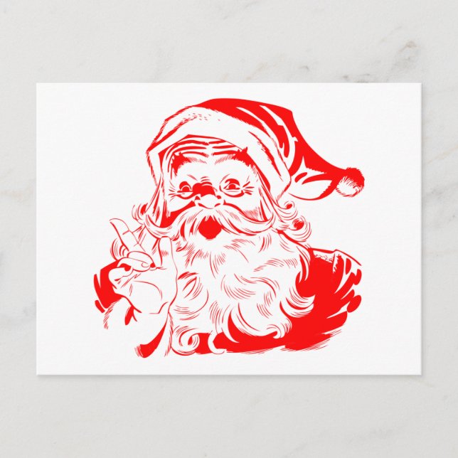 Postal Navidades rojos y blancos de Santa Claus (Anverso)
