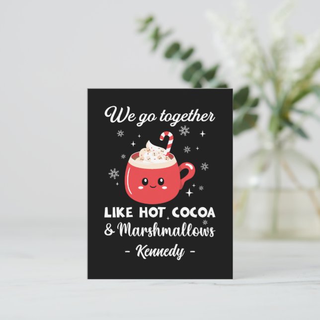 Postal Navidades románticos y divertidos (Anverso de pie)