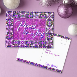 Postal Navidades rosados de paz y alegría
