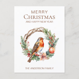 Postal Navidades rusos Robin Country Botanath Wreath