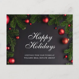 Postal Navidades Rústicos De La Rama De Los Cones De Pino