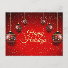 Postal Navidades saludan las vacaciones de invierno rojas
