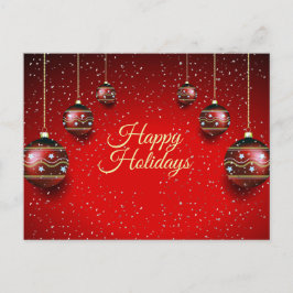 Postal Navidades saludan las vacaciones de invierno rojas