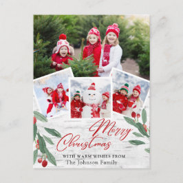 Postal Navidades Saludo de feriado por la foto de Birch B
