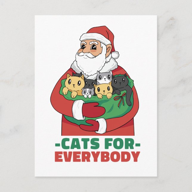 Postal Navidades Santa Cats Para Todos (Anverso)