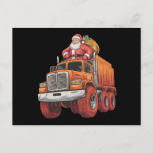 Postal Navidades Santa Monster Camión Navidad Niños niños