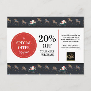 Postal Navidades Santa Reindeer Personalizado descuento d