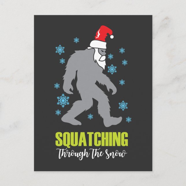 Postal Navidades Sasquatch Funny Bigfoot Costume (Anverso)