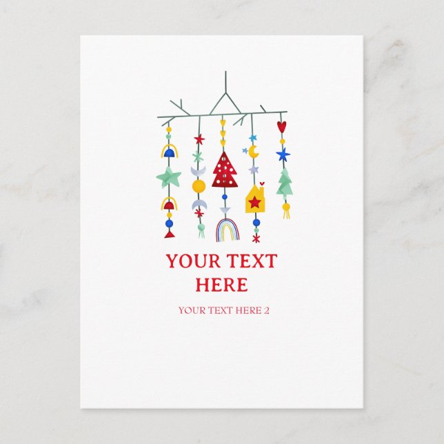Postal Navidades Scandi vacaciones Minimalistas simples (Anverso)