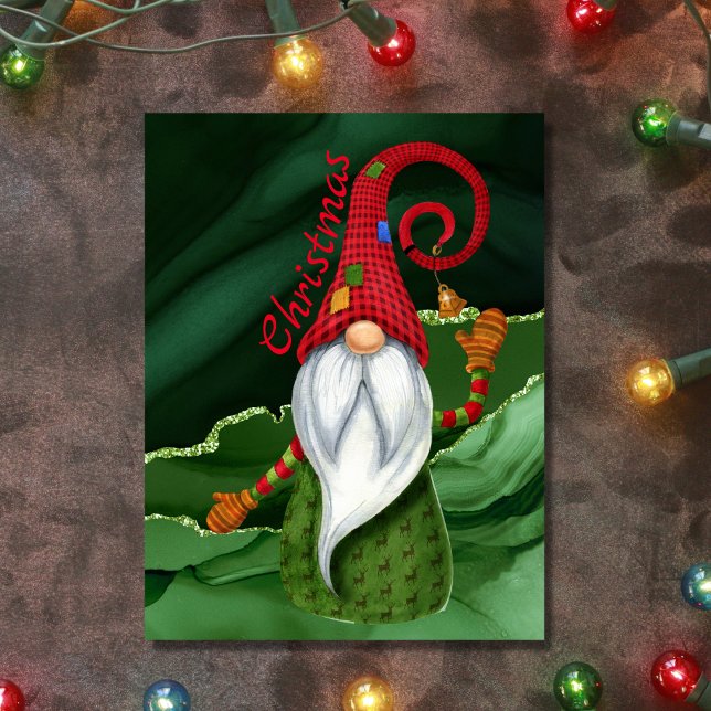 Postal Navidades se ganan glam rústico rojo y verde gema (Subido por el creador)