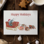 Postal Navidades Shrimp Hermit Crab Crustaceancore Sled<br><div class="desc">Este diseño se puede personalizar eligiendo la opción Editar diseño. También puede transferir a otros artículos. Póngase en contacto conmigo en colorflowcreations@gmail.com o utilice la opción de chat en la parte superior de la página si desea tener este diseño en otro producto o necesita ayuda con este diseño. Ver más...</div>