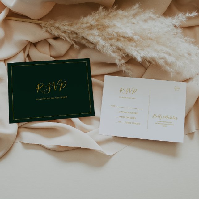 Postal Navidades simples y elegantes | Green Wedding RSVP (Subido por el creador)