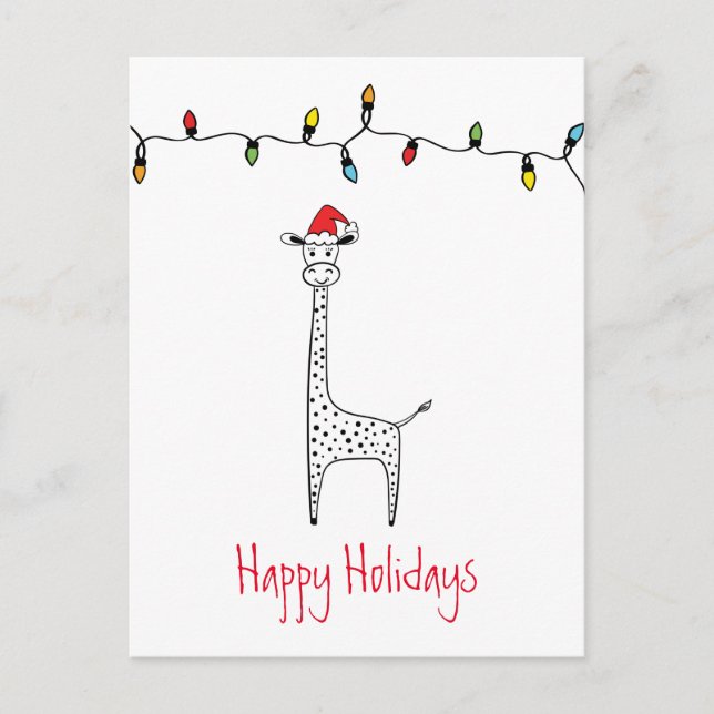 Postal Navidades singulares Giraffe (Anverso)